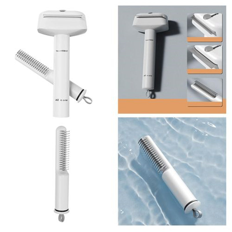 Peigne Dêmîlant 3-en-1 pour Chat & Chien — Acier Inoxydable, Poignée Ergonomique | Rose ou Blanc