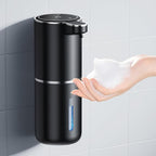 Distributeur de Savon Mousse Automatique Sans Contact — Capteur Infrarouge, Design Noir Mat | Cuisine & Salle de Bain