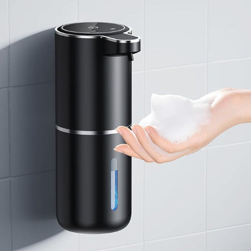 Distributeur de Savon Mousse Automatique Sans Contact — Capteur Infrarouge, Design Noir Mat | Cuisine & Salle de Bain