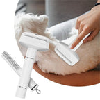 Peigne Dêmîlant 3-en-1 pour Chat & Chien — Acier Inoxydable, Poignée Ergonomique | Rose ou Blanc