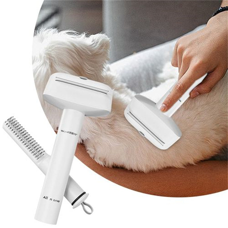 Peigne Dêmîlant 3-en-1 pour Chat & Chien — Acier Inoxydable, Poignée Ergonomique | Rose ou Blanc