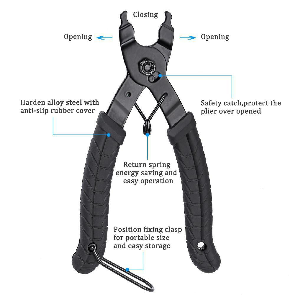 Kit Outils Chaîne Vélo — Coupe-Chaîne, Pince & Maillon, Acier Trempé | Compatible 6 à 12 Vitesses
