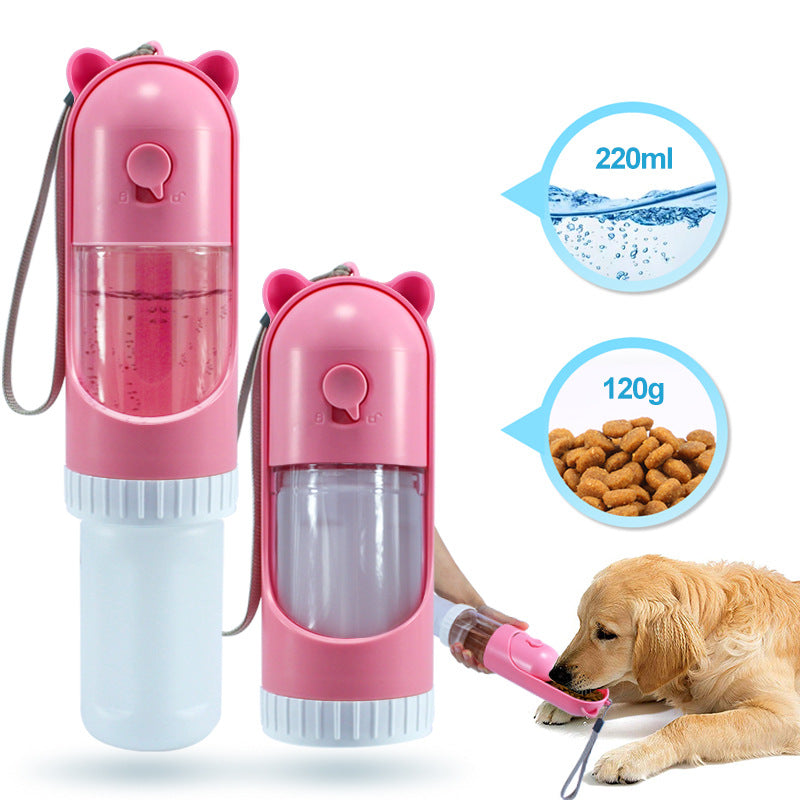 Gobelet 2-en-1 Eau & Croquettes pour Animaux — 220ml + 120g, Sans Fuite | Idéal Balades & Voyages