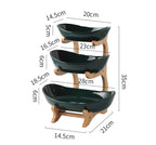 Plateau à Fruits Multicouche — 3 Niveaux, Style Chinois Contemporain | Blanc ou Vert Foncé