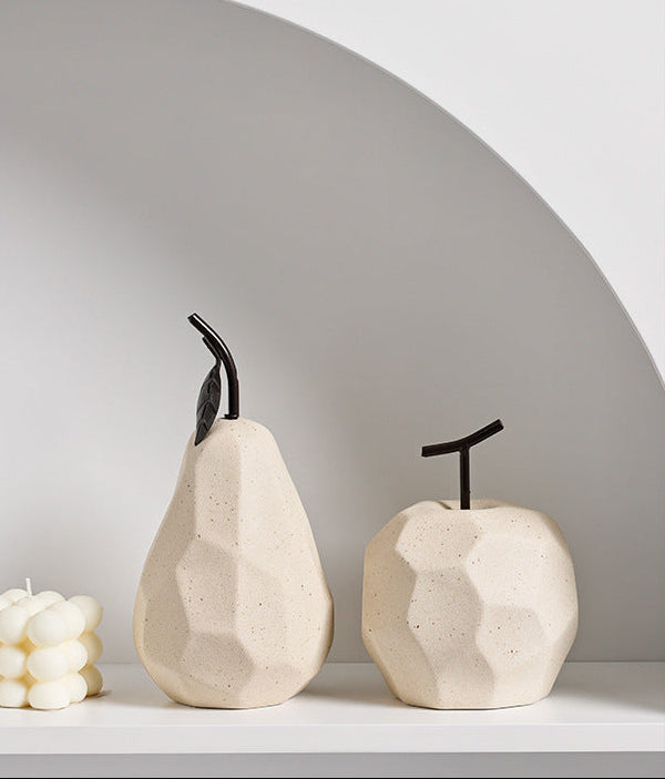Figurines Céramique Wabi-Sabi — Pomme & Poire Sculpturales (vendu à l’unité)