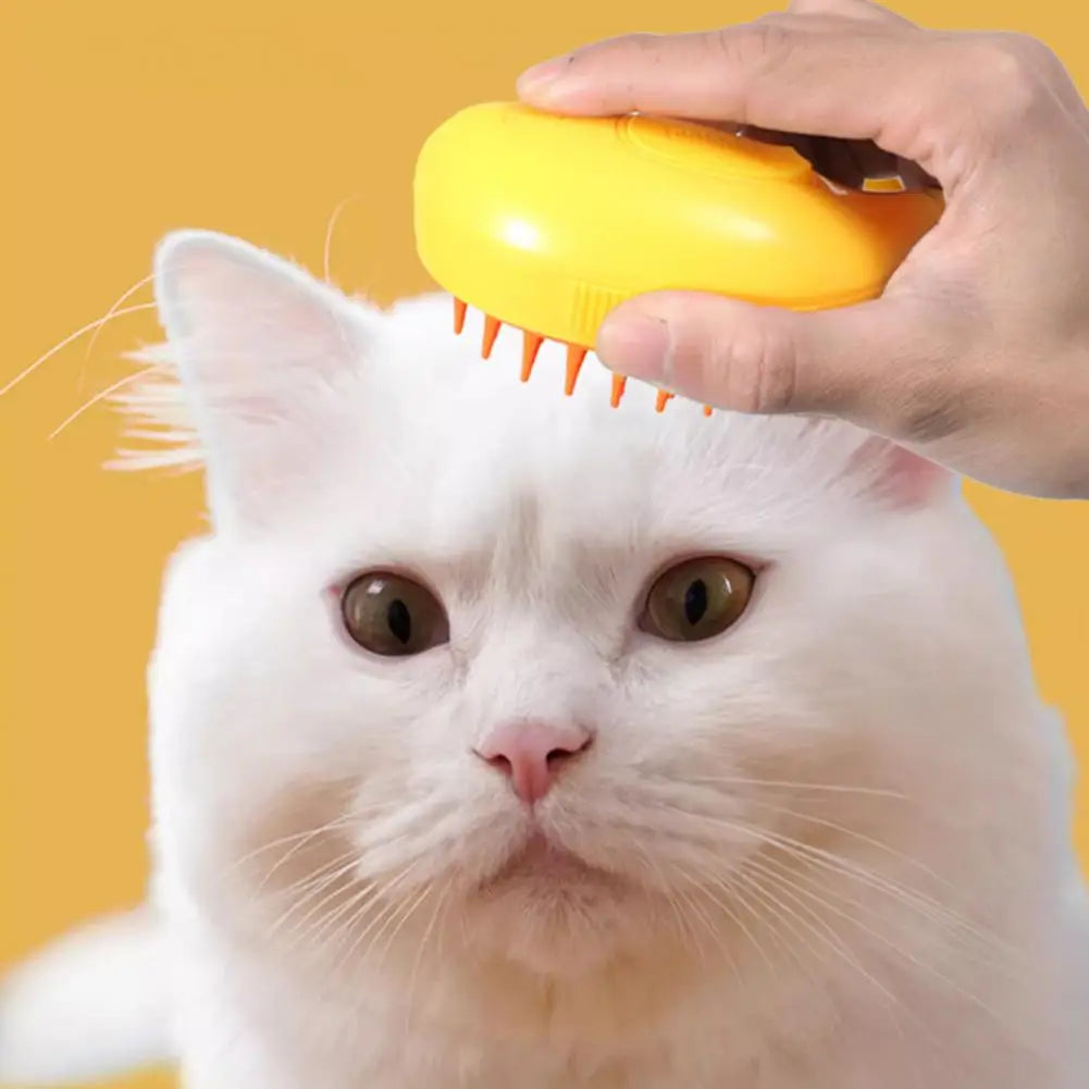 Brosse Toilettage Forme Banane — Vapeur Intégrée, Rechargeable USB, Pointes Arrondies | Anti-Poils