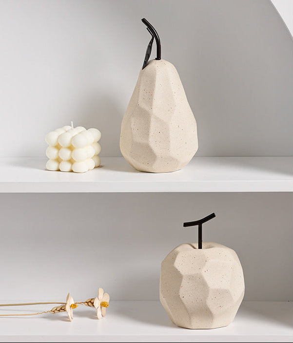 Figurines Céramique Wabi-Sabi — Pomme & Poire Sculpturales (vendu à l’unité)
