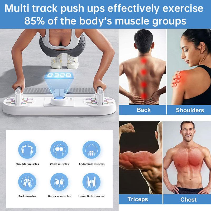 Banc de Musculation 6-en-1 — Pompes, Abdos, Bras & Dos | Avec Minuteur Intelligent