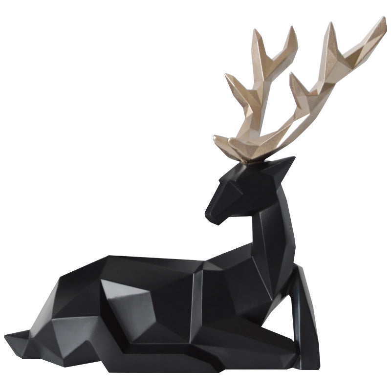 Figurine Cerf Porte-Bonheur en Résine — 2 Postures, Style Minimaliste | Décoration Salon & Cadeau