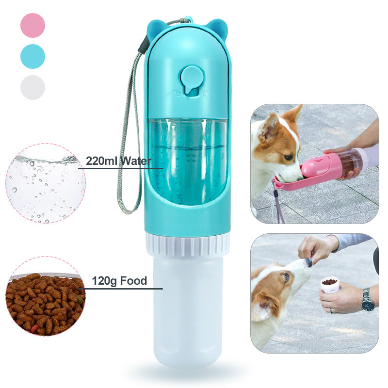 Gobelet 2-en-1 Eau & Croquettes pour Animaux — 220ml + 120g, Sans Fuite | Idéal Balades & Voyages