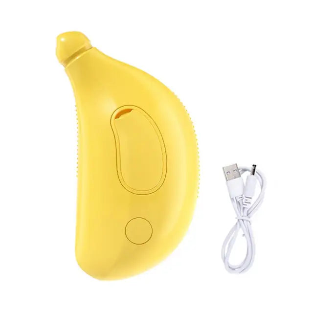 Brosse Toilettage Forme Banane — Vapeur Intégrée, Rechargeable USB, Pointes Arrondies | Anti-Poils