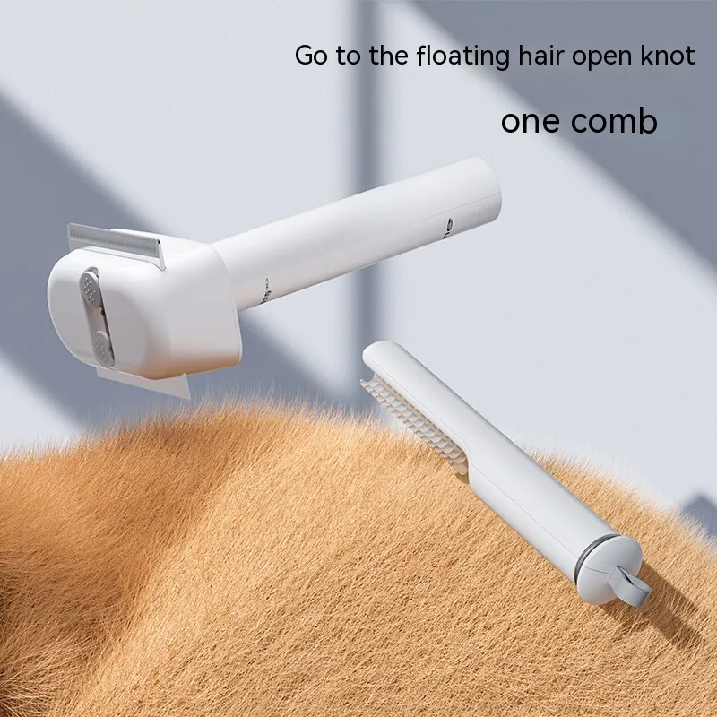 Peigne Dêmîlant 3-en-1 pour Chat & Chien — Acier Inoxydable, Poignée Ergonomique | Rose ou Blanc