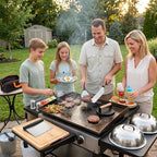 Kit BBQ Plancha Inox — Spatules, Presse-Burger, Dôme & Accessoires | Sac de Transport Inclus