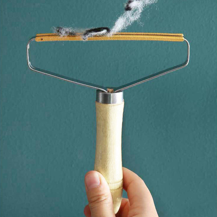 Rouleau Anti-Peluches Réutilisable — Double Face, Manche en Bois Naturel | Lavable & Zéro Déchet
