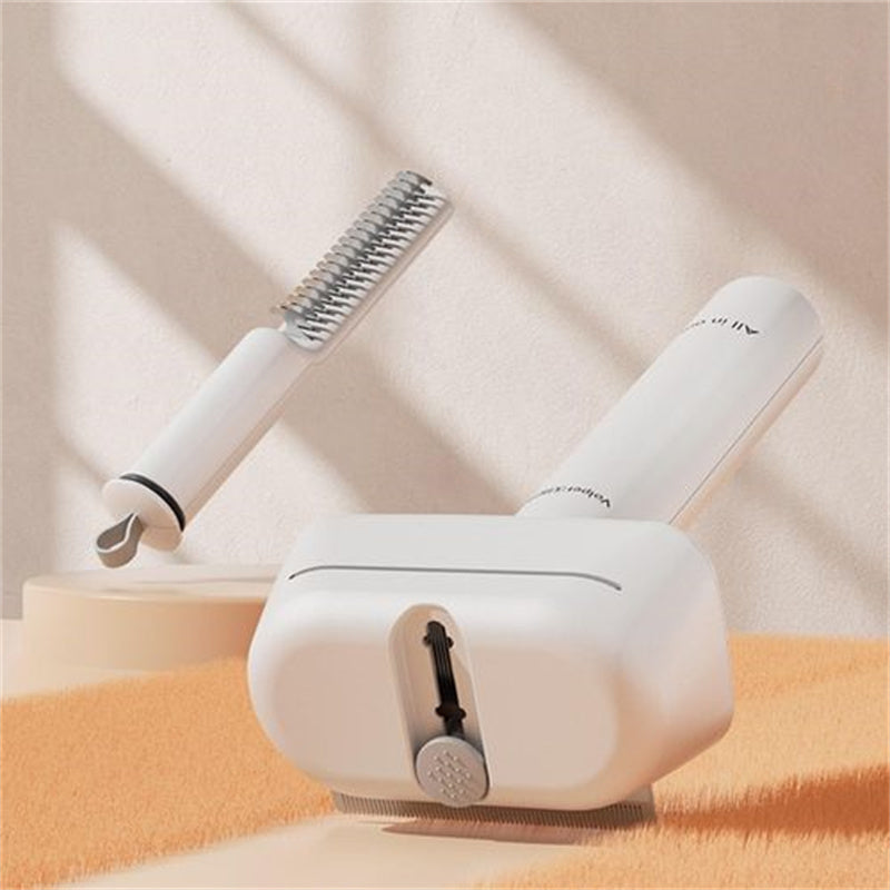 Peigne Dêmîlant 3-en-1 pour Chat & Chien — Acier Inoxydable, Poignée Ergonomique | Rose ou Blanc