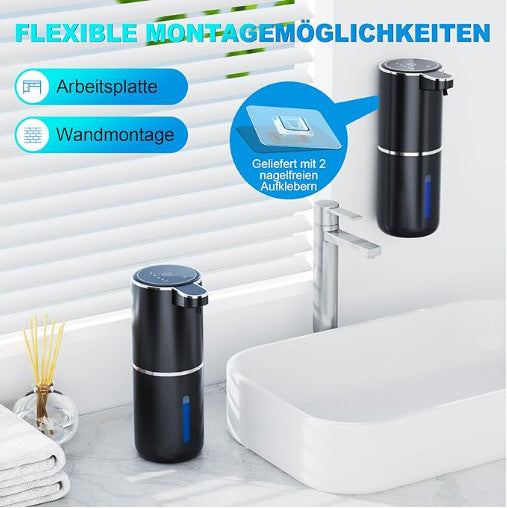 Distributeur de Savon Mousse Automatique Sans Contact — Capteur Infrarouge, Design Noir Mat | Cuisine & Salle de Bain