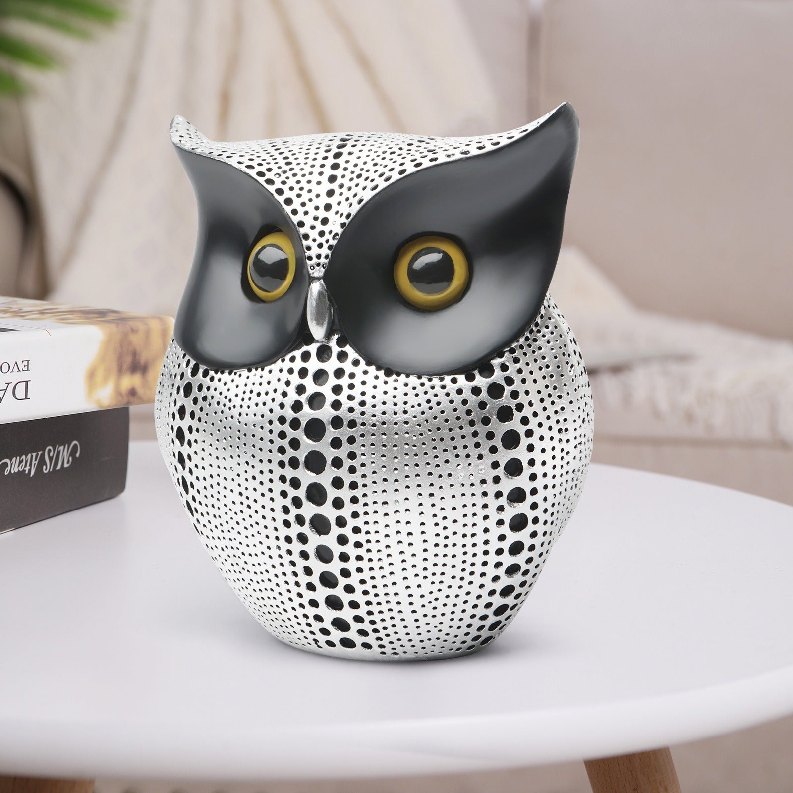 Figurine Hibou Minimaliste en Résine — Design Épuré, Stable & Durable | Décoration Salon & Bureau
