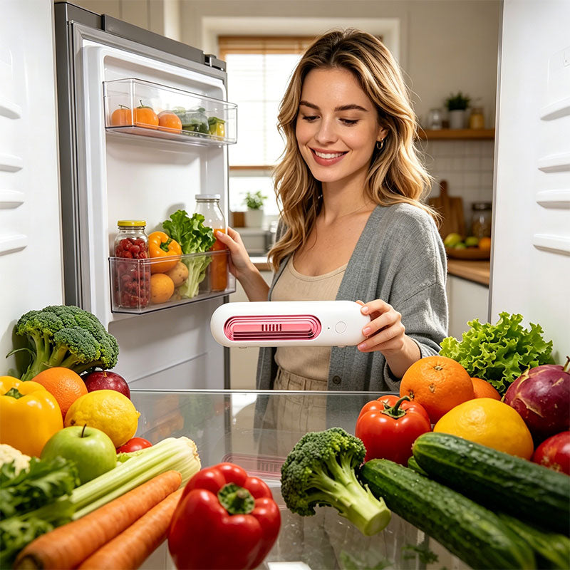 Désodorisant Frigo Rechargeable — Éliminateur d'Odeurs pour Réfrigérateur, Congélateur & Placards