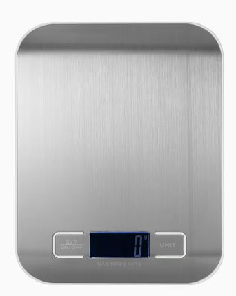 Balance de Cuisine Électronique — Précision au Gramme, 6 Unités, Écran LCD | Surface Inox, 5 kg Max