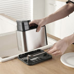 Distributeur de Savon Cuisine 2-en-1 — Pompe & Rangement, Inox + ABS | Compatible Savon, Vaisselle & Lotion
