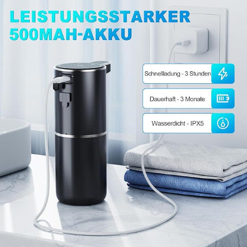Distributeur de Savon Mousse Automatique Sans Contact — Capteur Infrarouge, Design Noir Mat | Cuisine & Salle de Bain
