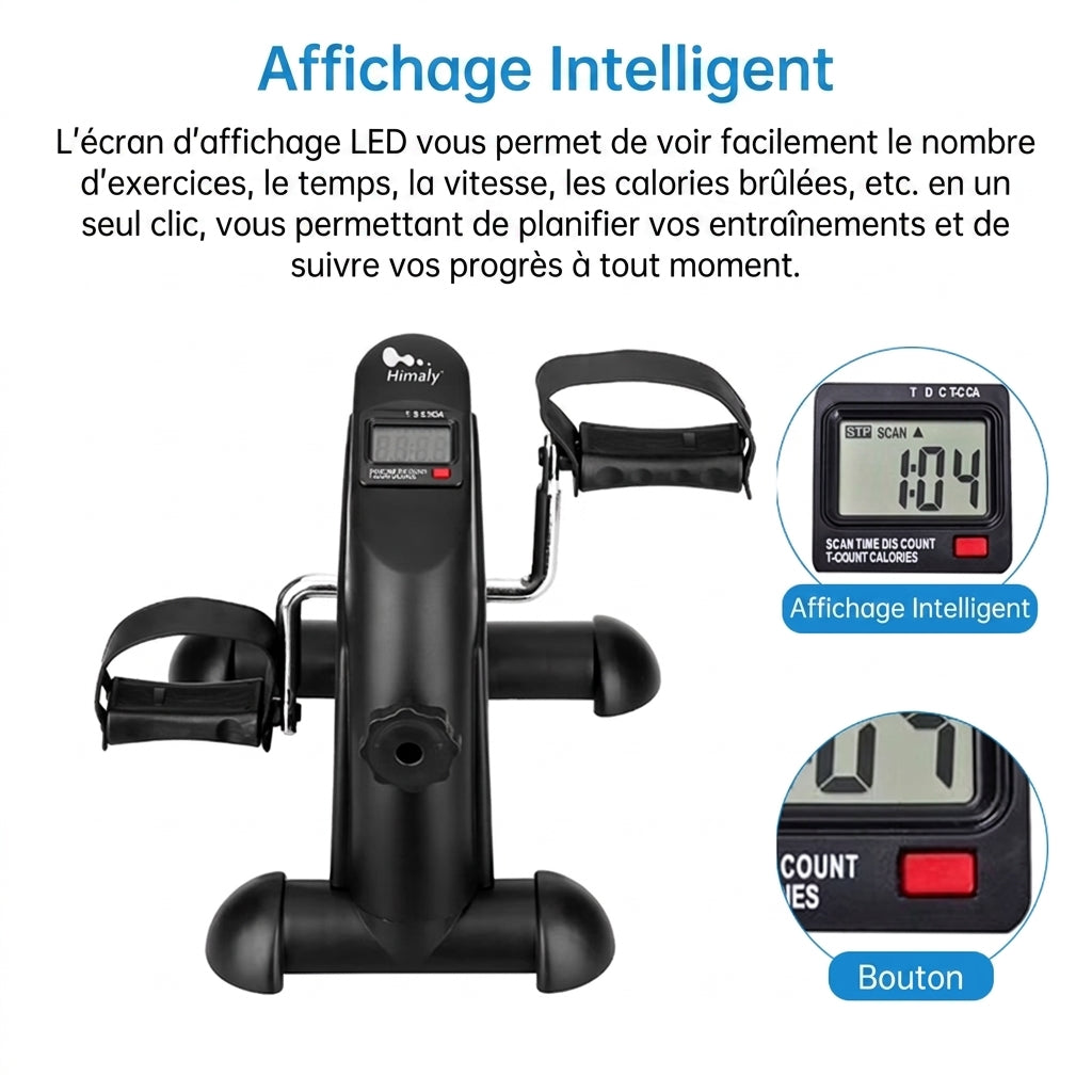 Vélo Pédalier de Bureau avec Écran LCD — Résistance Réglable, Bras & Jambes | Compact & Silencieux